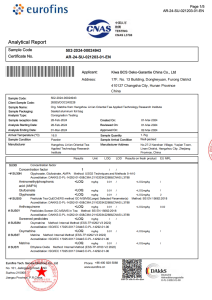 Zhiqinghe Eurofin Organic Tea Test Report