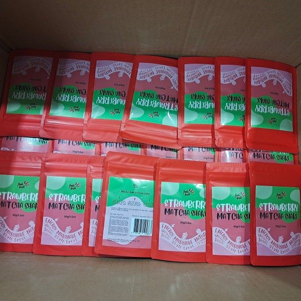 strawberry flavor matcha tea powder Zhi Qinghe strawberry matcha package