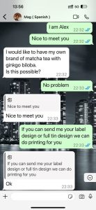 Zhi Qinghe Customer F&Q via WhatsApp living example 1.