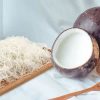 Fresh coconuts and coconut shreds