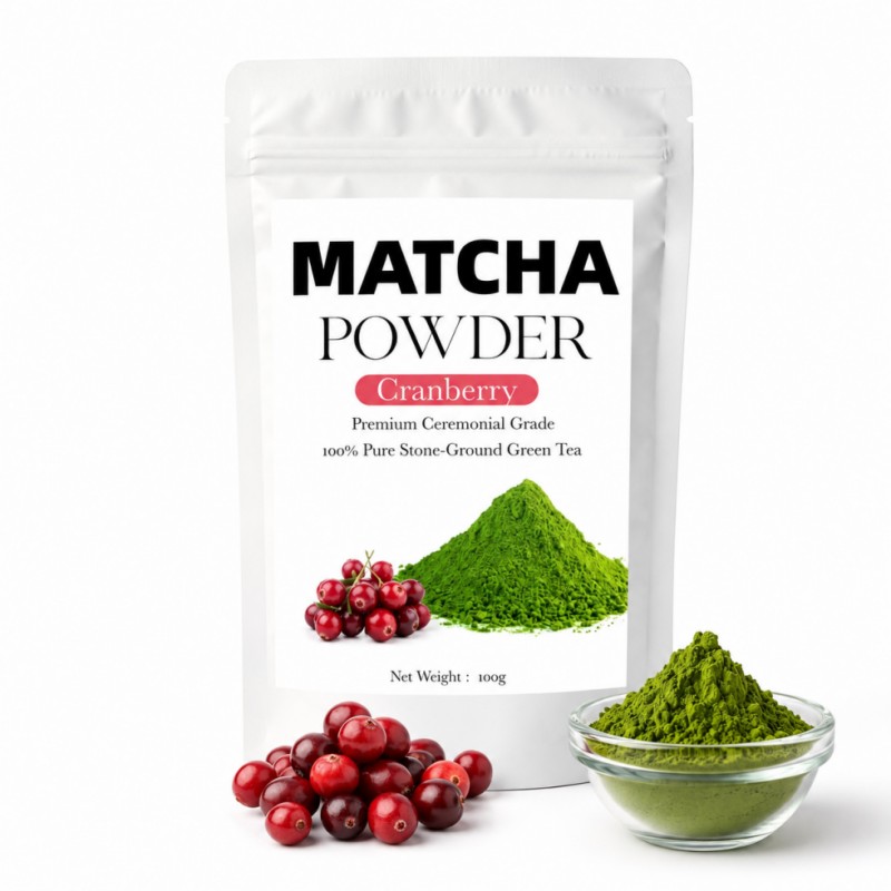 100g Bag of Cranberry Matcha Powder