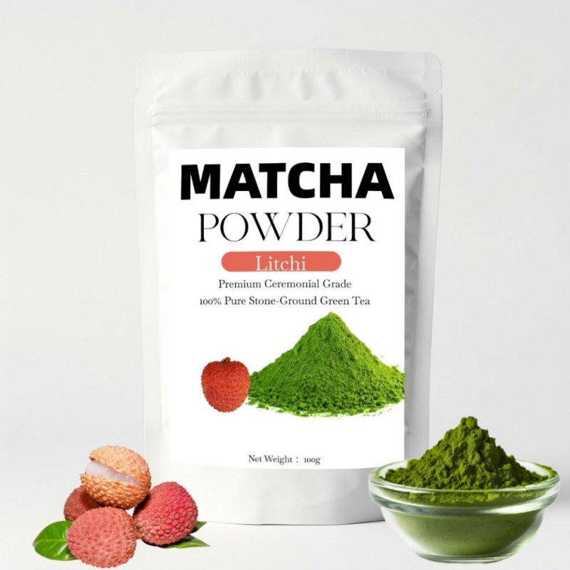 100g Bag of Litchi Matcha Powder