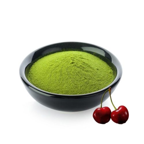 Cherry-flavored matcha powder display