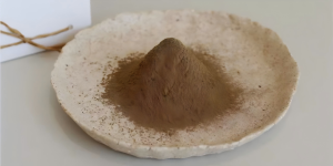 A Close-up of Zhiqinghe Hojicha Powder