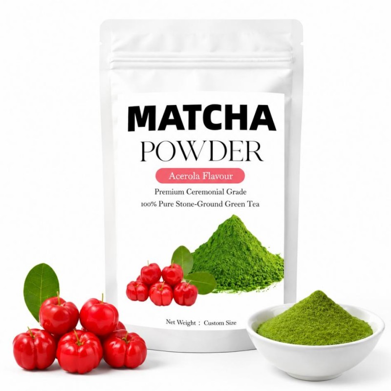 Bag of Acerola Flavour Matcha Powder