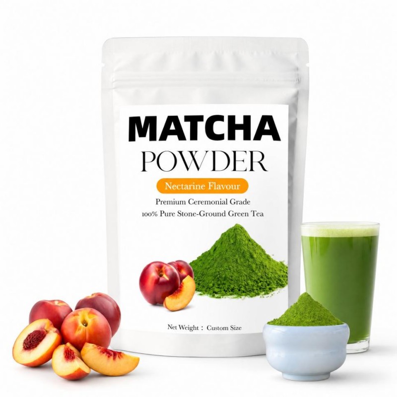 Bag of Nectarine Flavour Matcha Powder