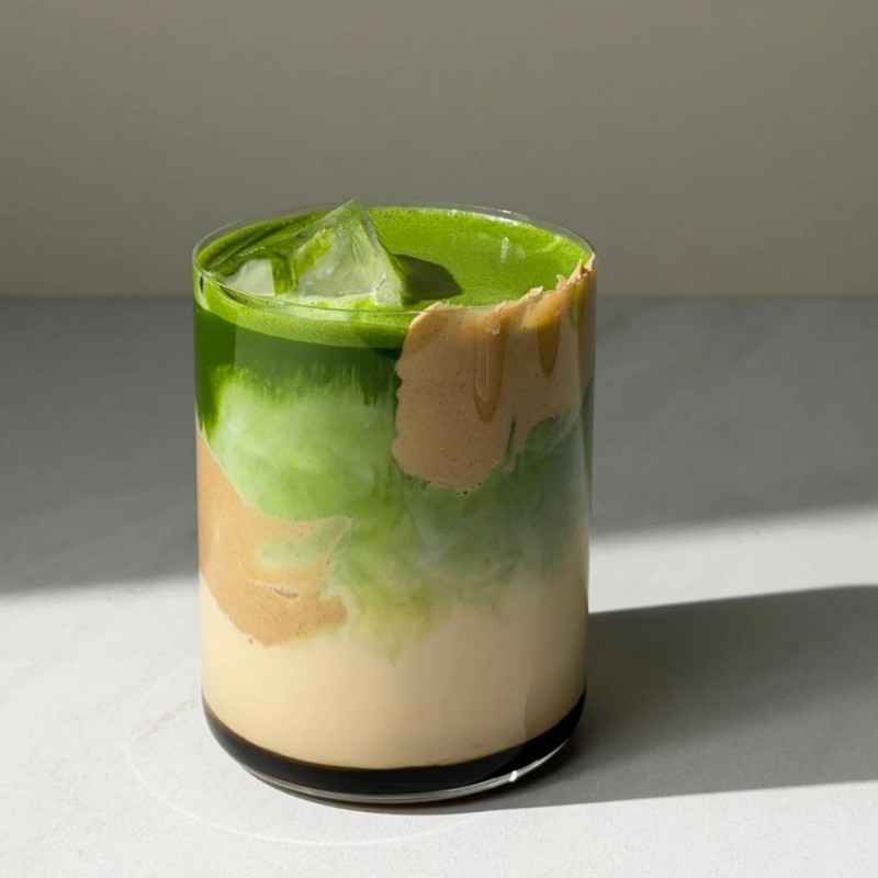 Iced Hazelnut Matcha Latte