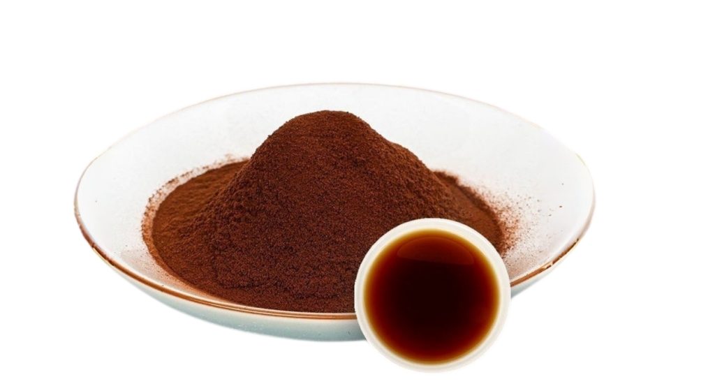 Black tea powder and beverage display